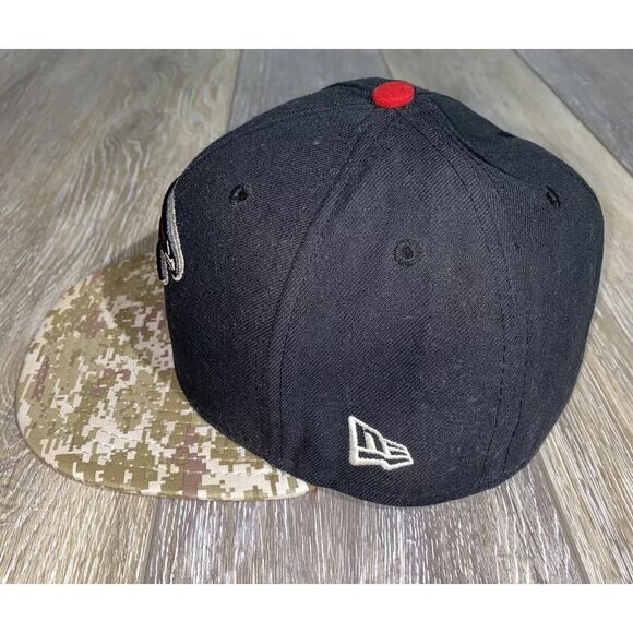 New Era NFL Atlanta Falcons Black 59FIFTY Fitted SnapBack Hat Cap Camo Bill - Picture 5 of 11